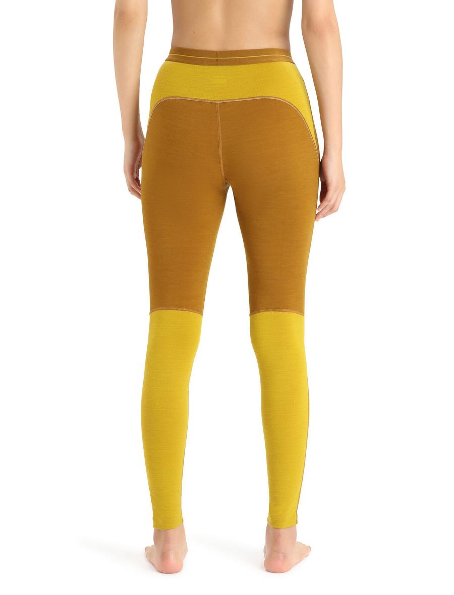 Clove / Silent Gold Icebreaker 200 ZoneKnit™ Merino Women's Leggings | AU 1526BEXC